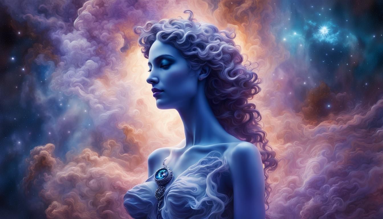 Ethereal Aphrodite X-Ray Figure in Cosmic Nebulae