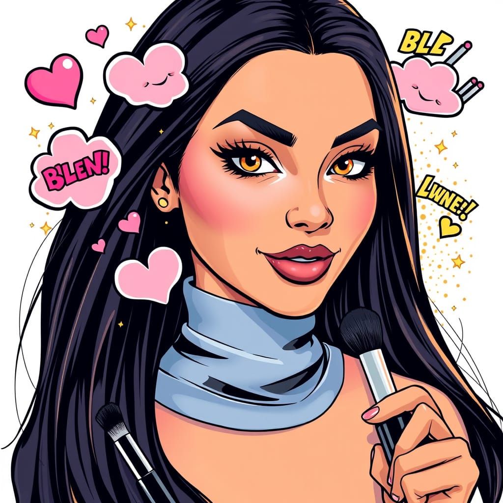 Makeup Artist as Comic Book Beauty Hero