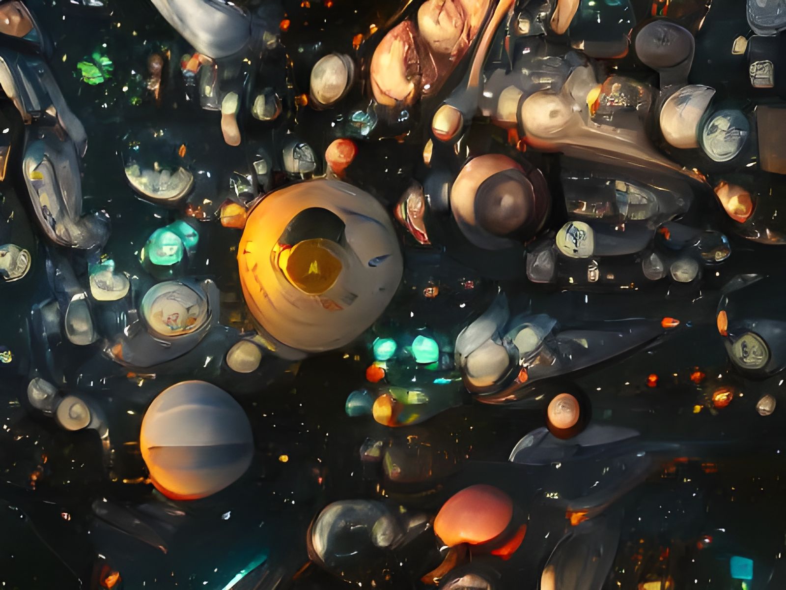 Vibrant Solar System with Distant Stars