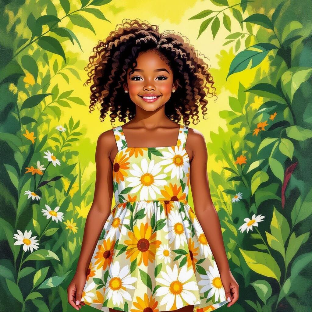 Girl in Daisy Sundress, Contemporary Portraiture