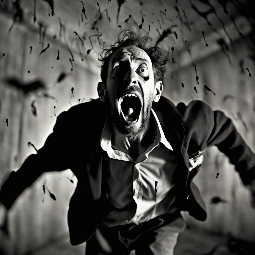 Terrified Man Pursued by Death: Ballen-esque Photo