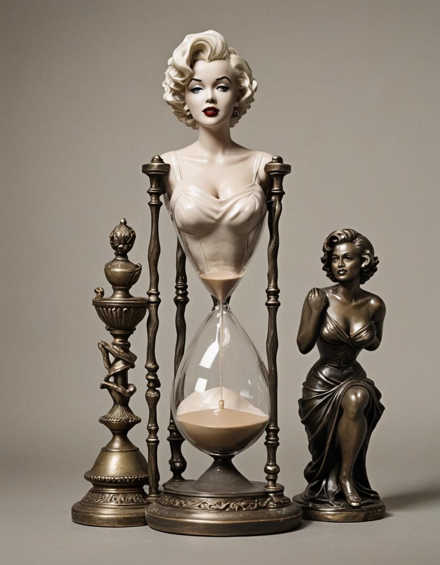 Hourglass and Marilyn Monroe Statue