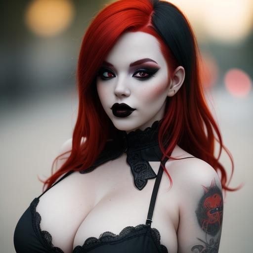 Redhead with Goth Makeup: Professional Portrait