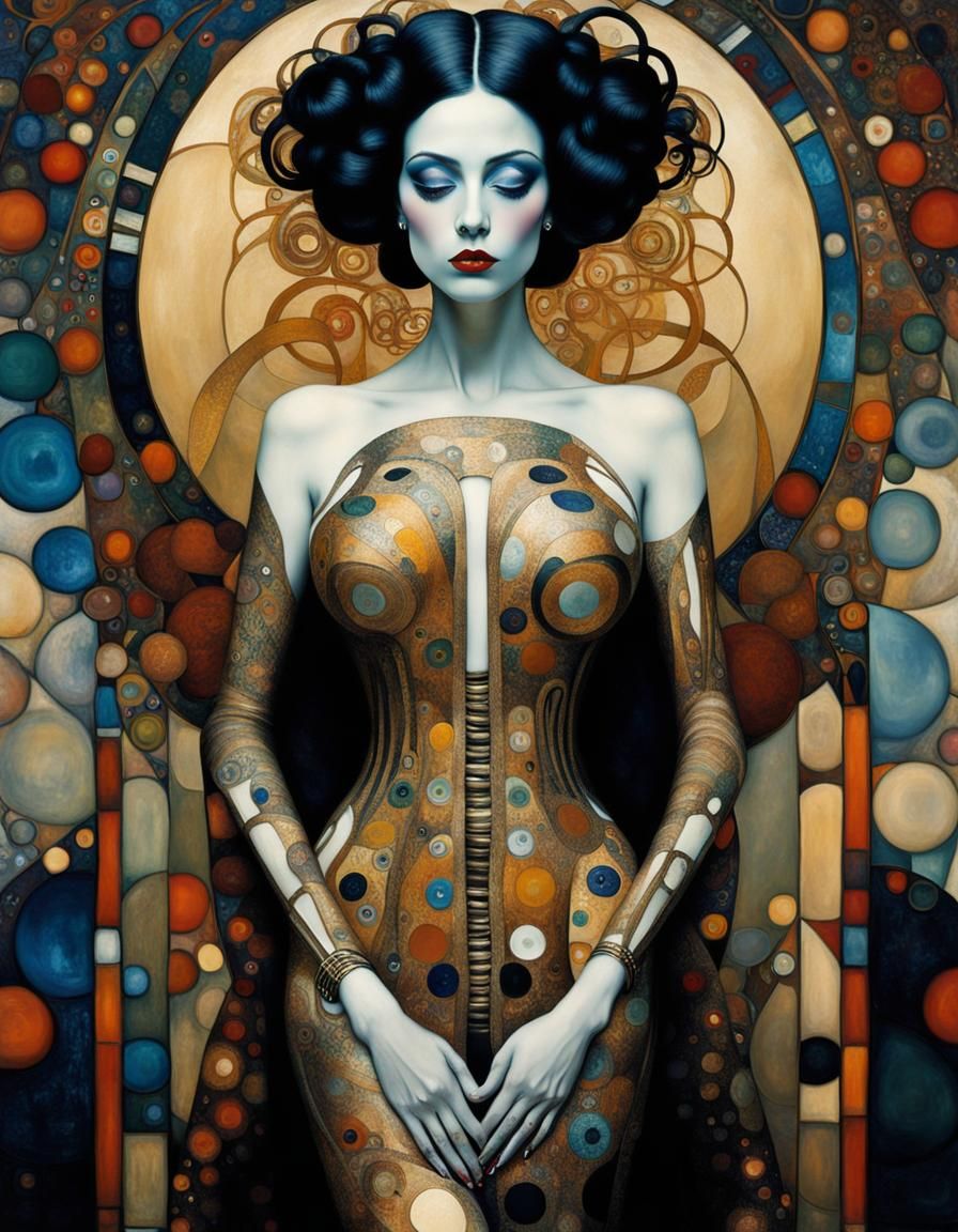 Abstract Body Art Nouveau Painting