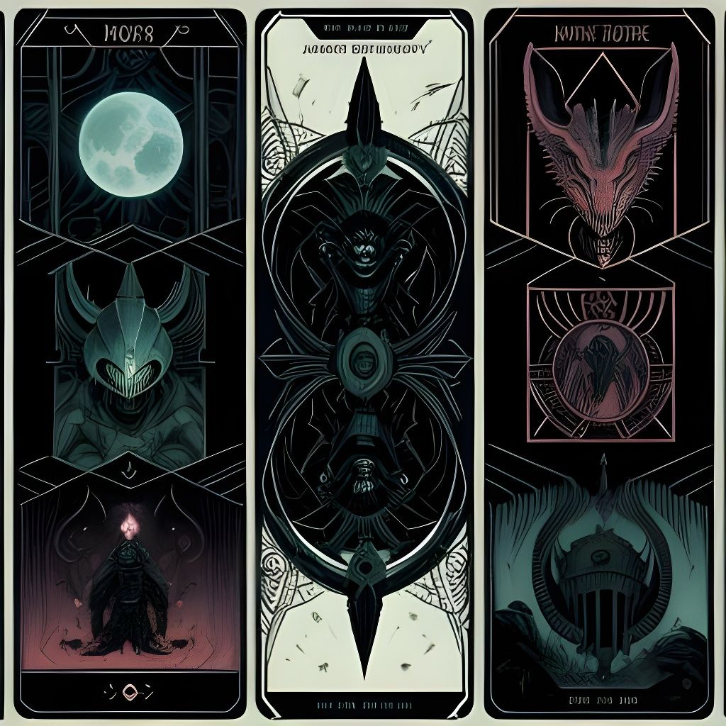 Xenomorph Tarot Cards in Horror Style
