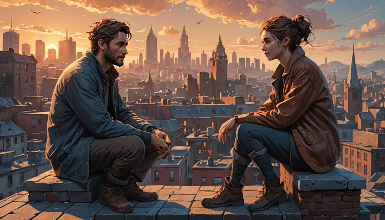 Rooftop Scene in Fortiche Animation Style