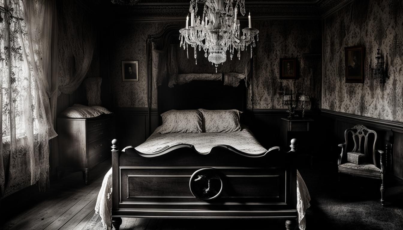 Eerie Ghost in a Disturbed Old Bedroom