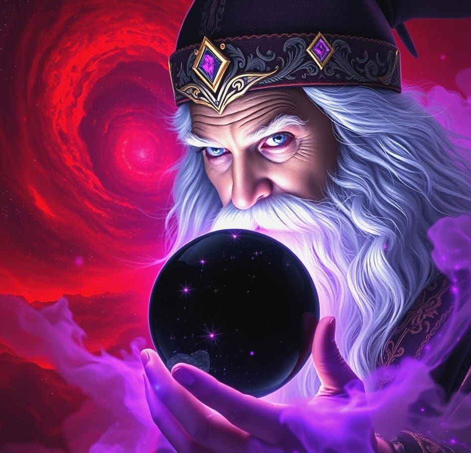 Mystical Wizard in Ethereal Realms