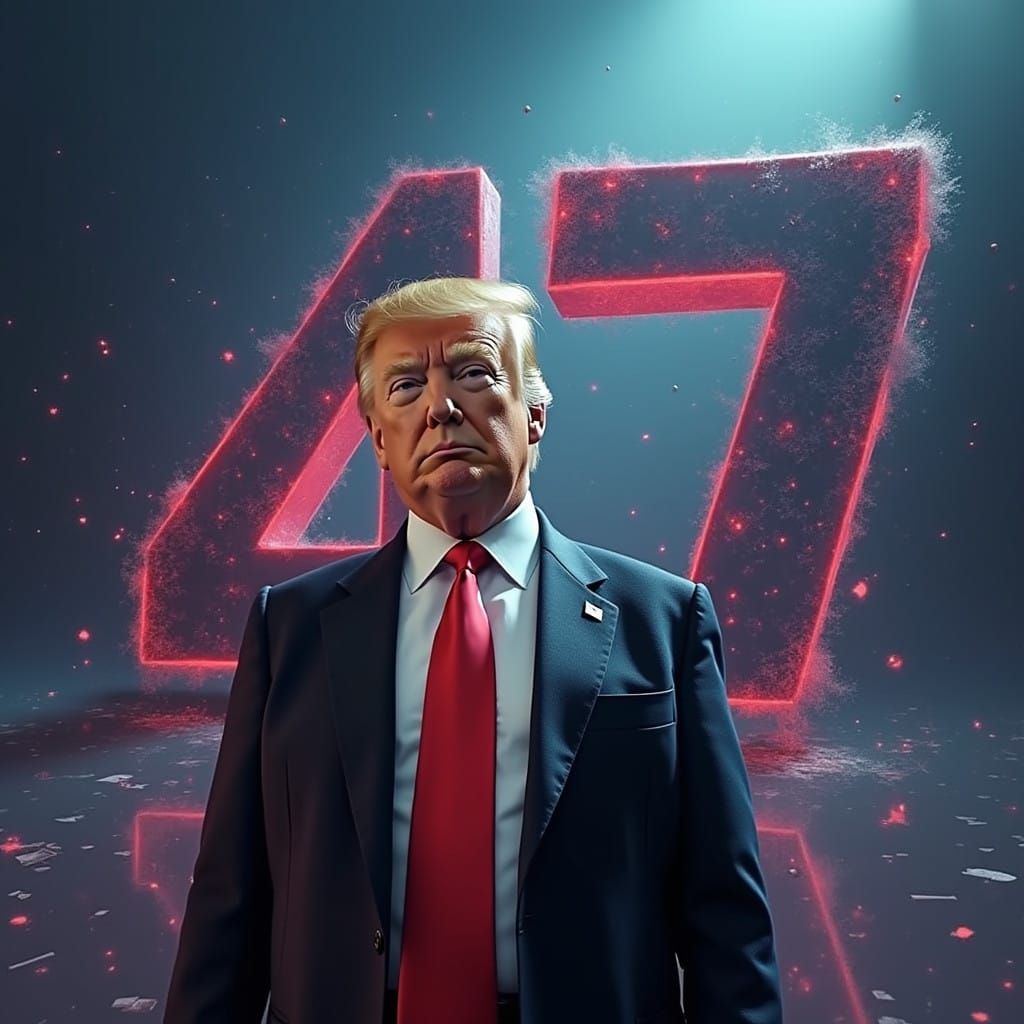 Epic Donald Trump Figure Standing in Front of Iconic Number ...