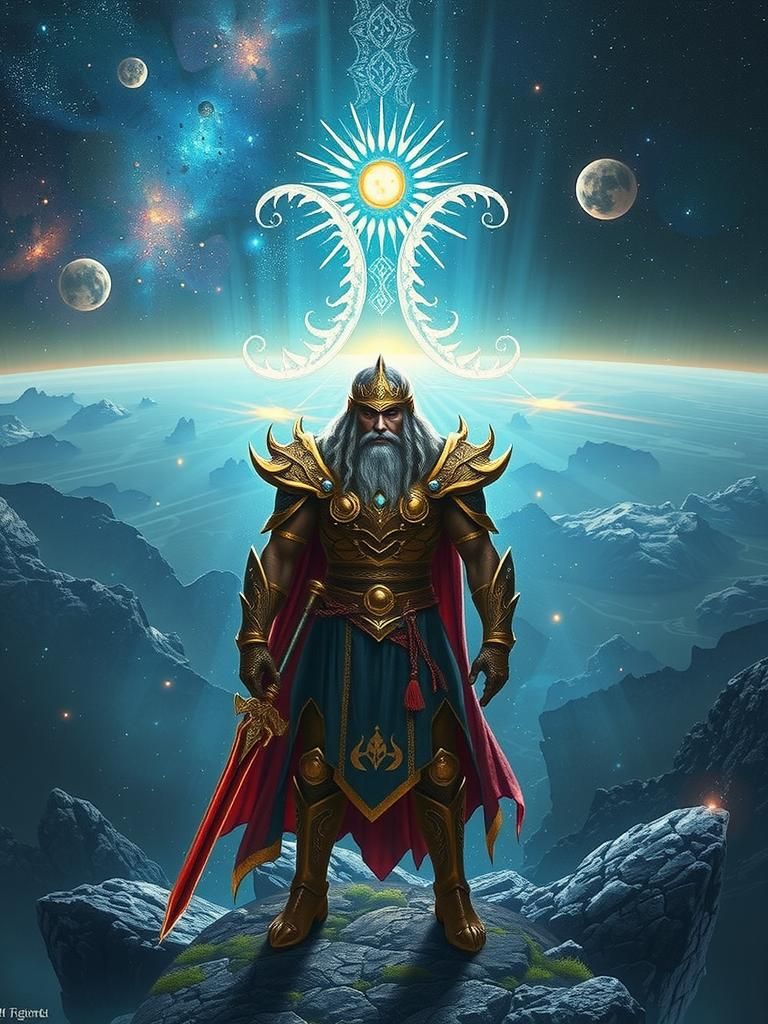 Cosmic Warrior Stands Guard in Astral Realm