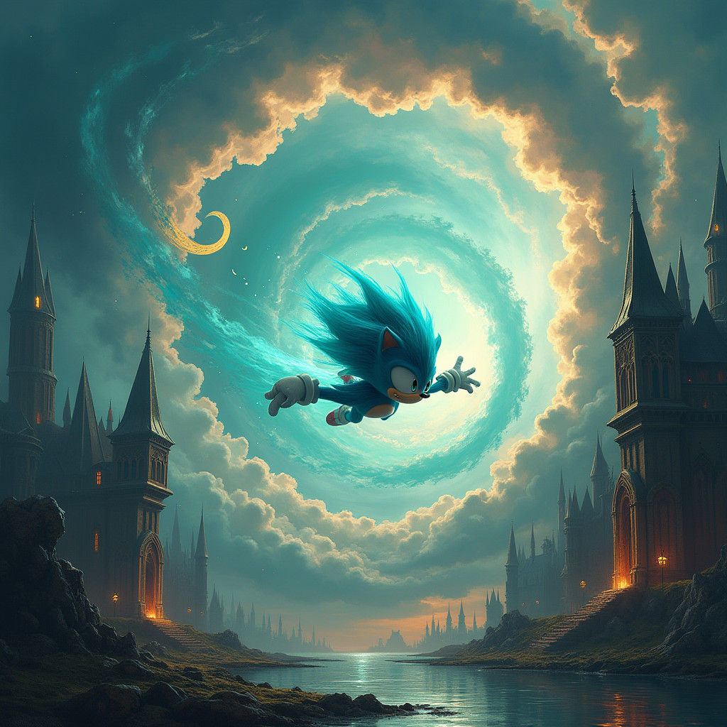 Super Sonic Bursts Through Iridescent Vortex