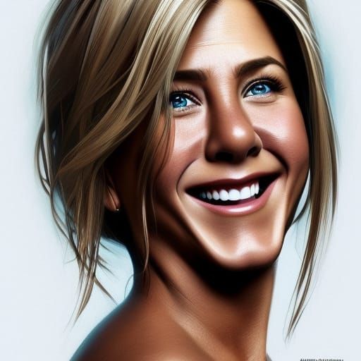 Detailed Portrait of Smiling Woman in Art Nouveau Style