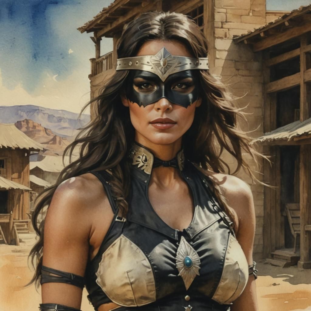 Lone Ranger Reimagined: Minimalist Watercolor Sketch