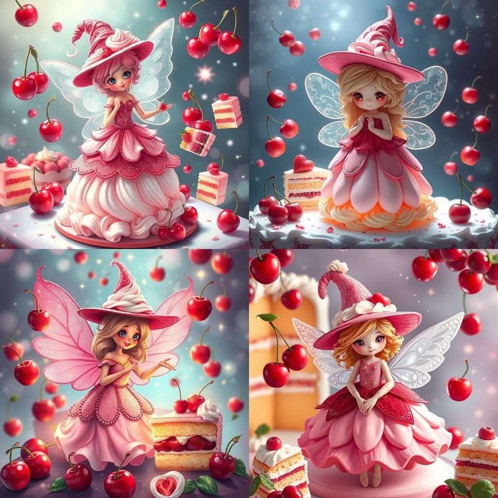 Fairy Witches with Whipped Cream Hair in 90s Style