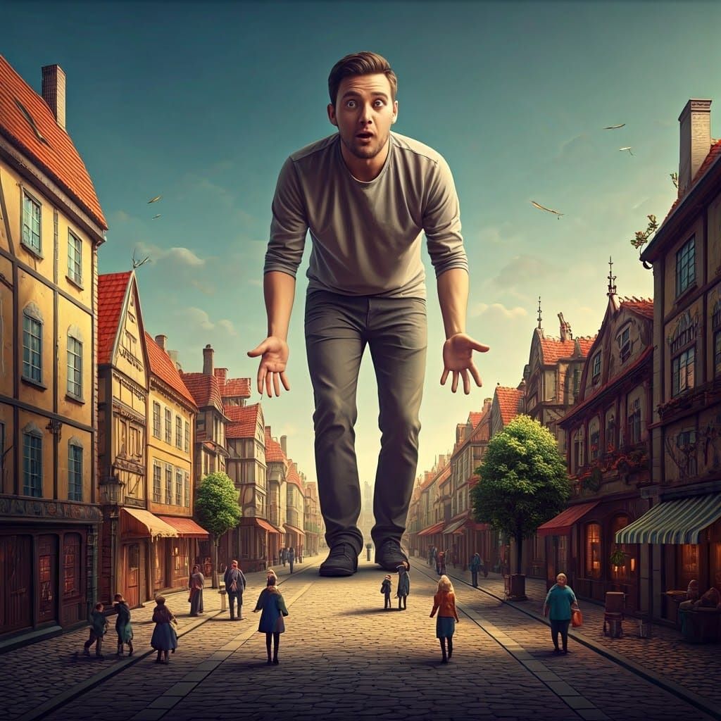 A person in a miniature world