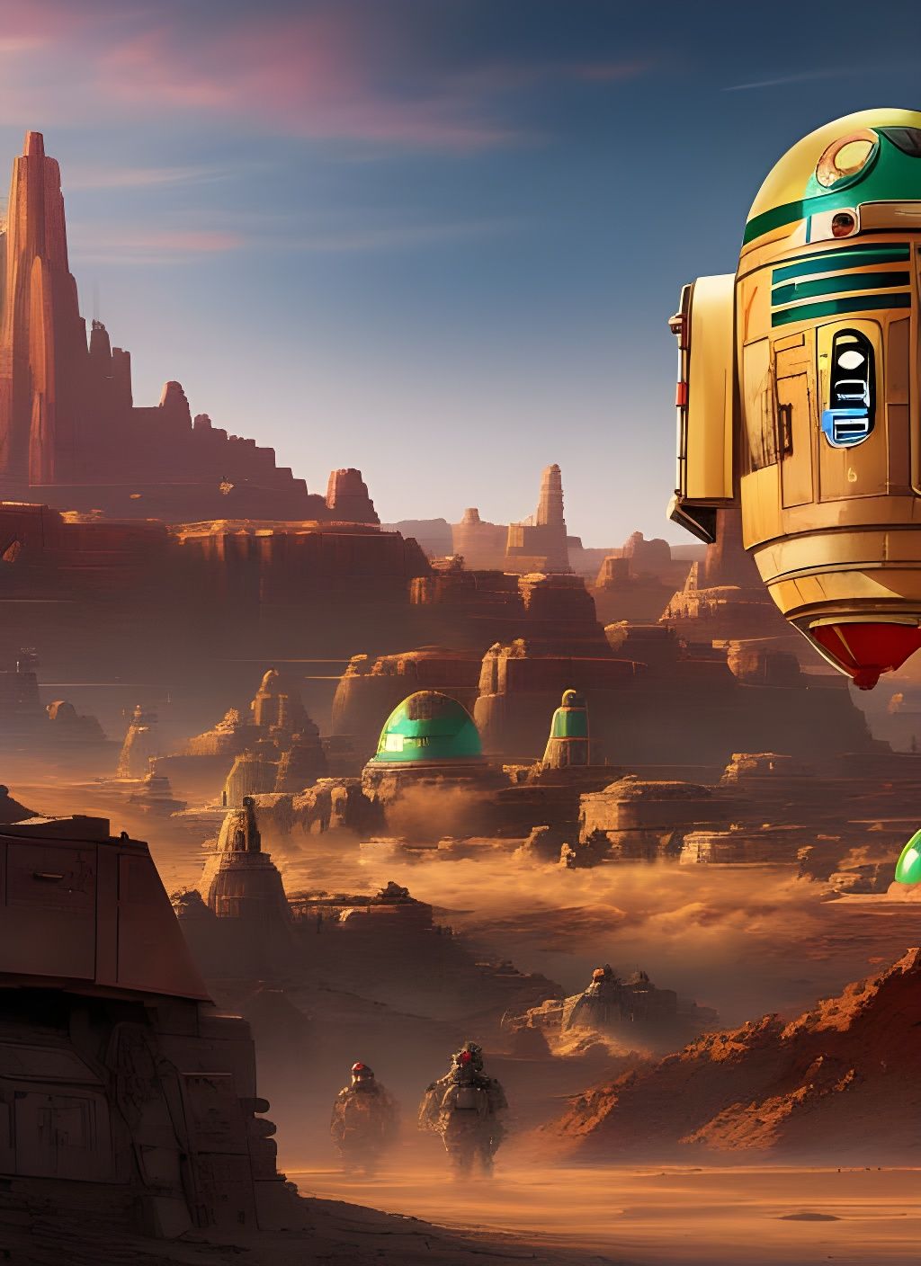 Boba Fett in Desert Town: Comic Book Art