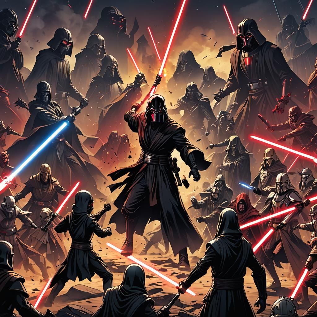 Epic Jedi vs Sith Battle in Anime Style