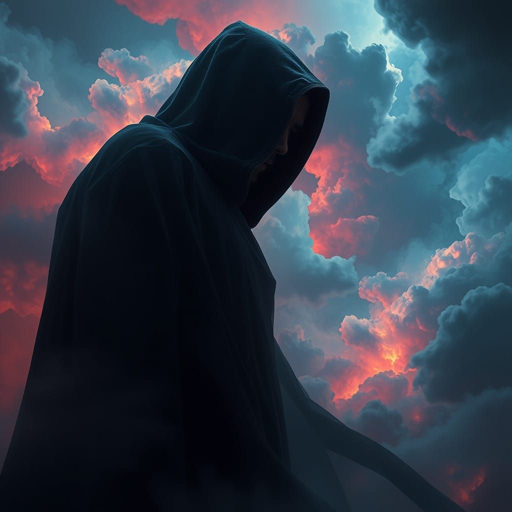 Surreal Figure in Midnight Dreamscape