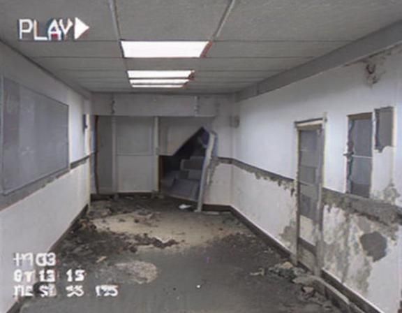 Abandoned School in Retro VHS Style