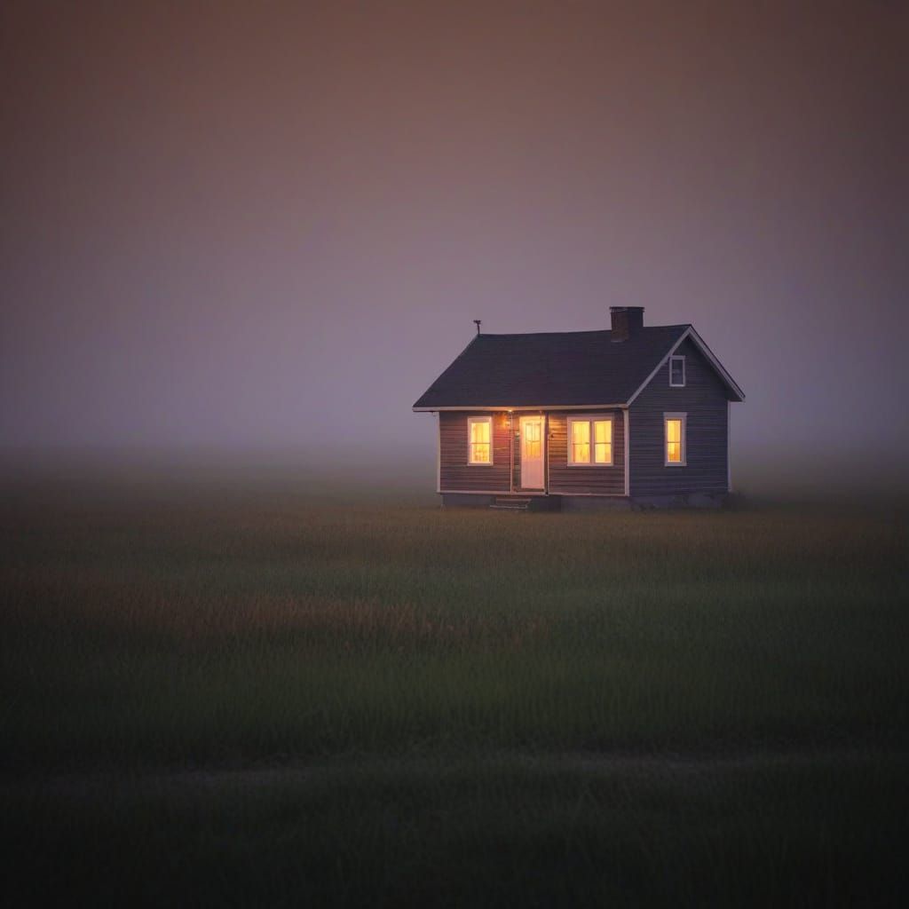 A Prairie Home Under Starry Night Skies