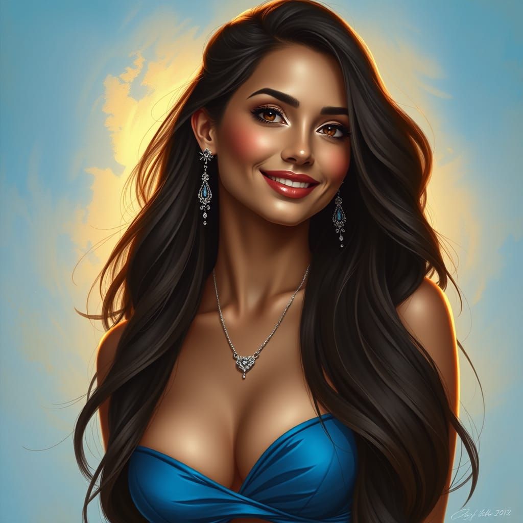 Ethereal Beauty in Blue Velvet