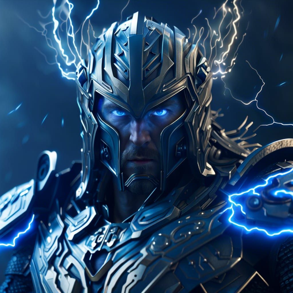 Thor God of Thunder in Futuristic Armor