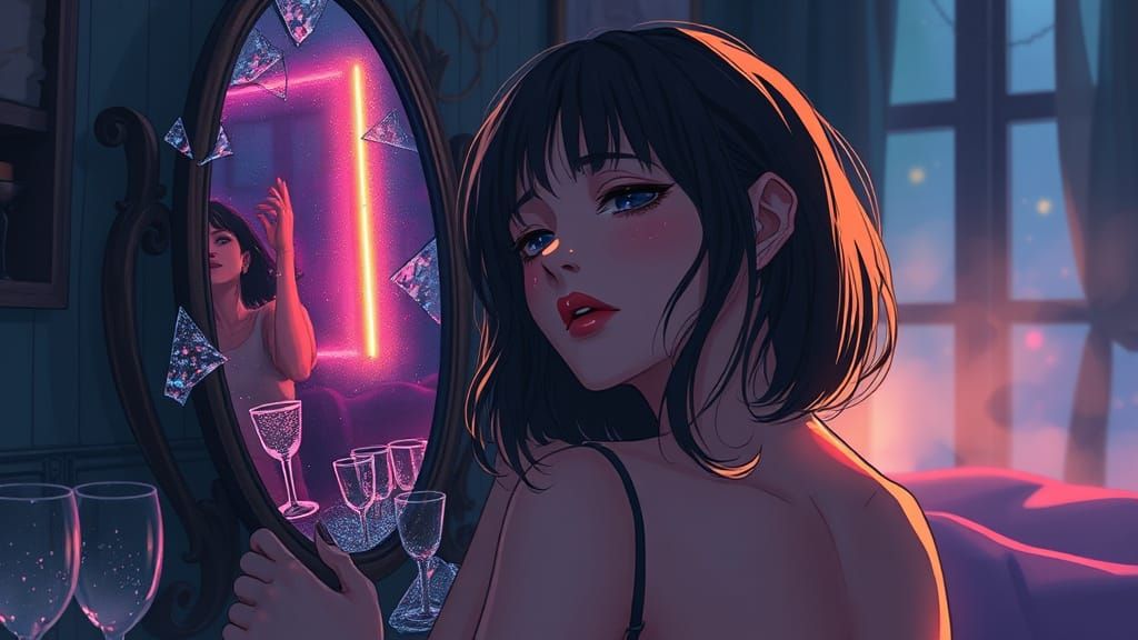 Anime Illustration of Soul's Rebirth After Storm in Smoky Ro...