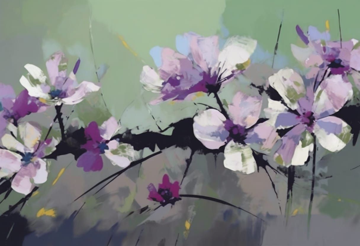 Vibrant Expressionist Wildflowers in Bold Brushstrokes