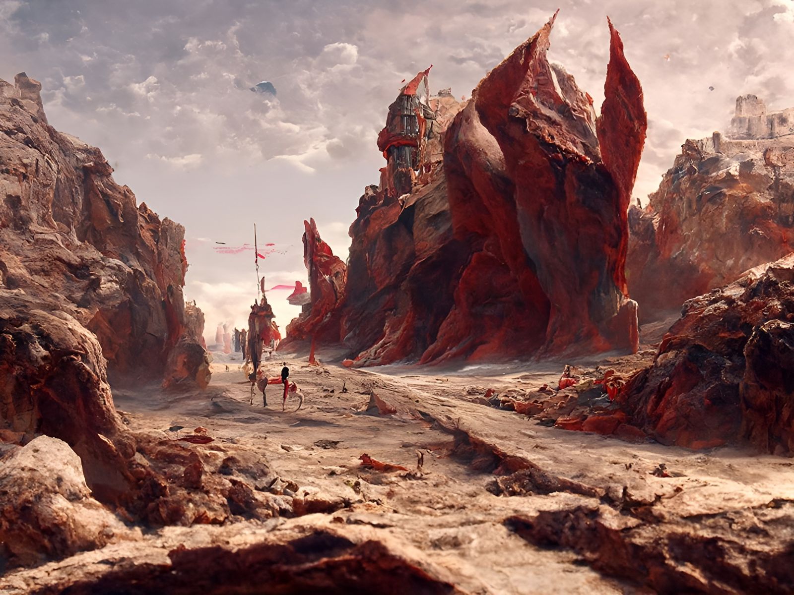 Barsoom of Mars: A Martian Landscape Oil Painting