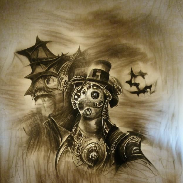 Steampunk Halloween Scene: Gears and Ghouls