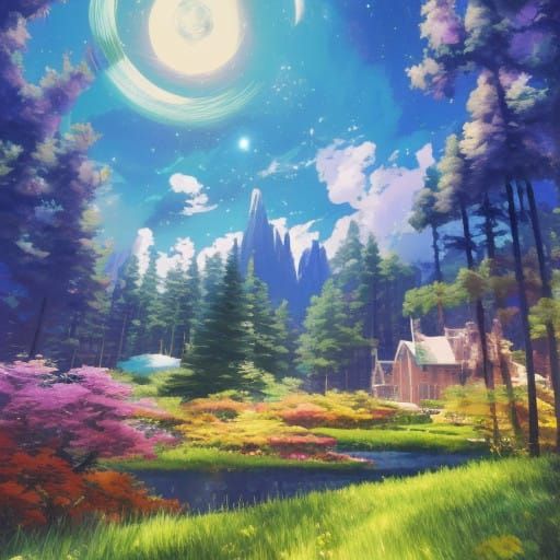 Whimsical Compass of the Heart in a Dreamlike Studio Ghibli...