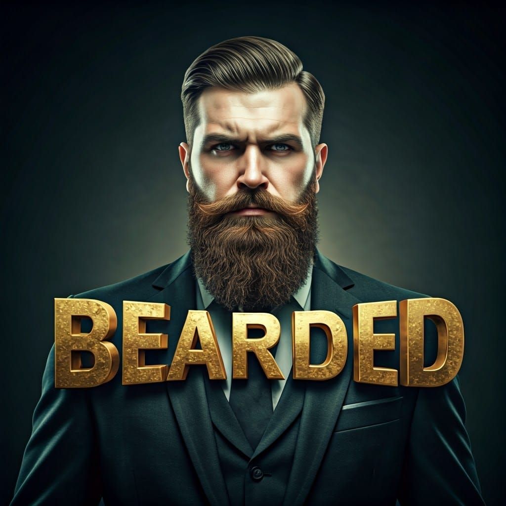 Triumphant Gentleman Displays Golden 'Bearded' Banner