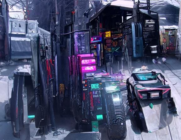 Cyberpunk Back Alley Digital Illustration in 8K