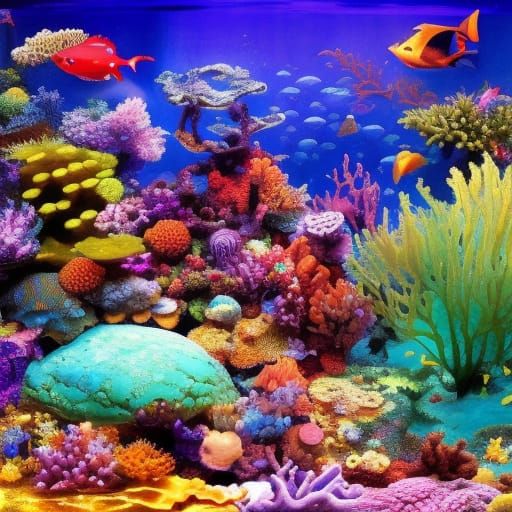 Magical Underwater Scene with Merman Family