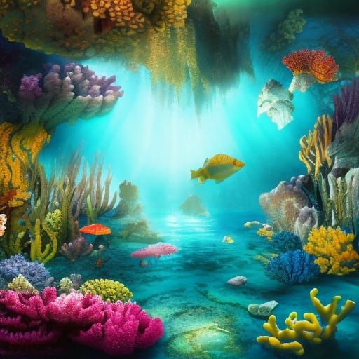 Magical Underwater Merman Family: Fantasy Concept Art