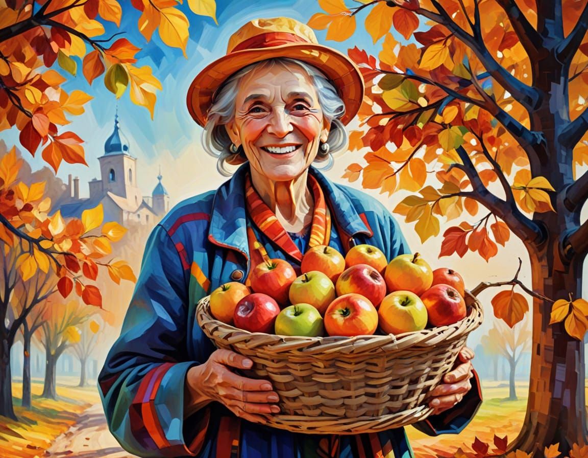 Autumn Harvest in Vibrant Digital Art