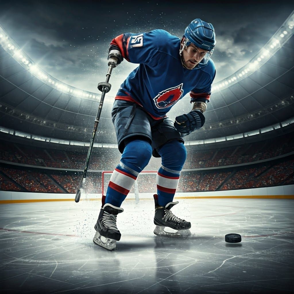 Dynamic Ice Hockey Goal by Amputee Paralympic Athlete