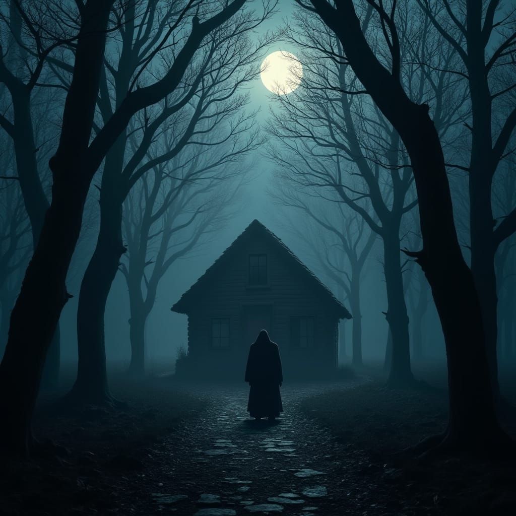 Medieval Forest at Twilight, in Dark Fantasy Style