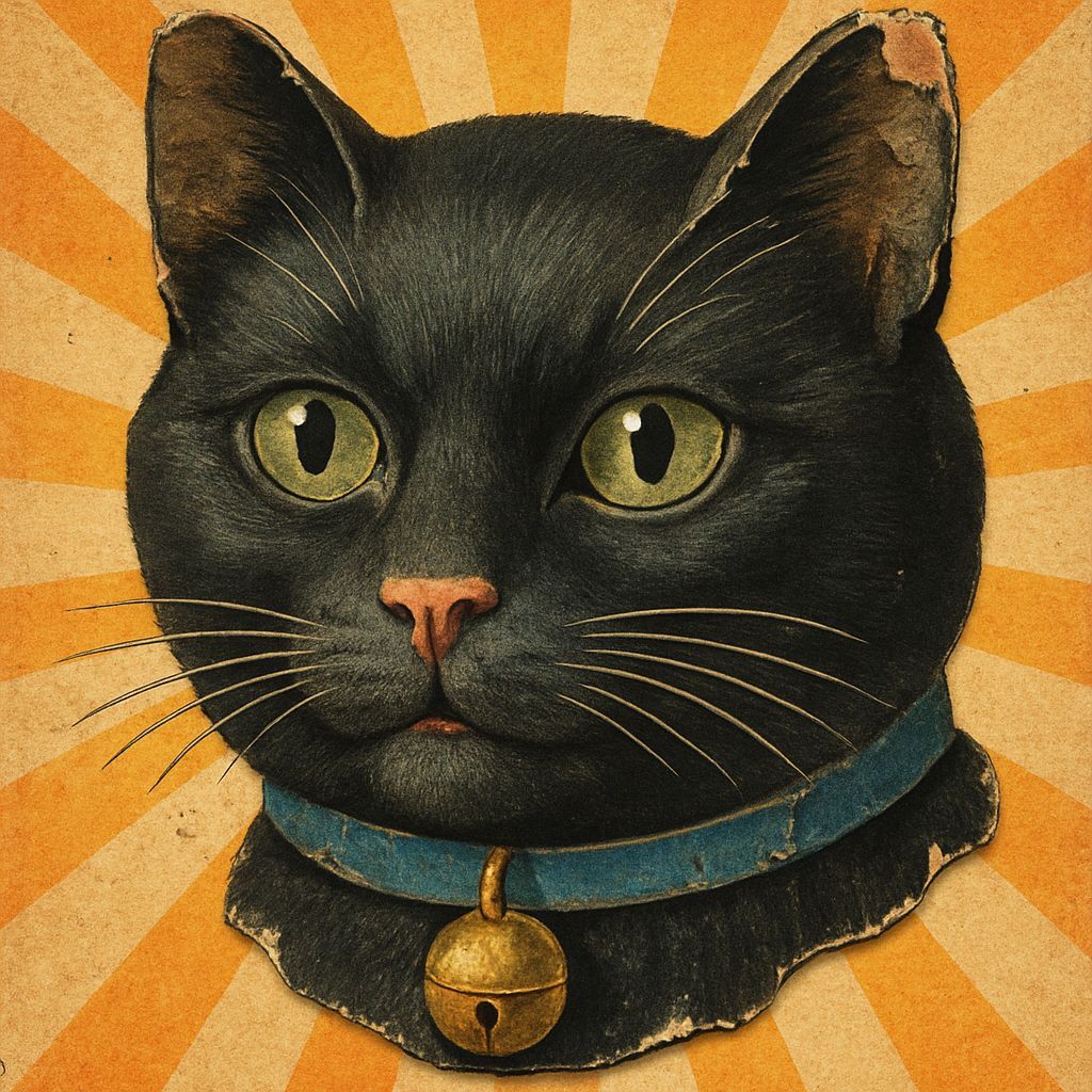 Antique Paper Black Cat Cut-Out Advertisement