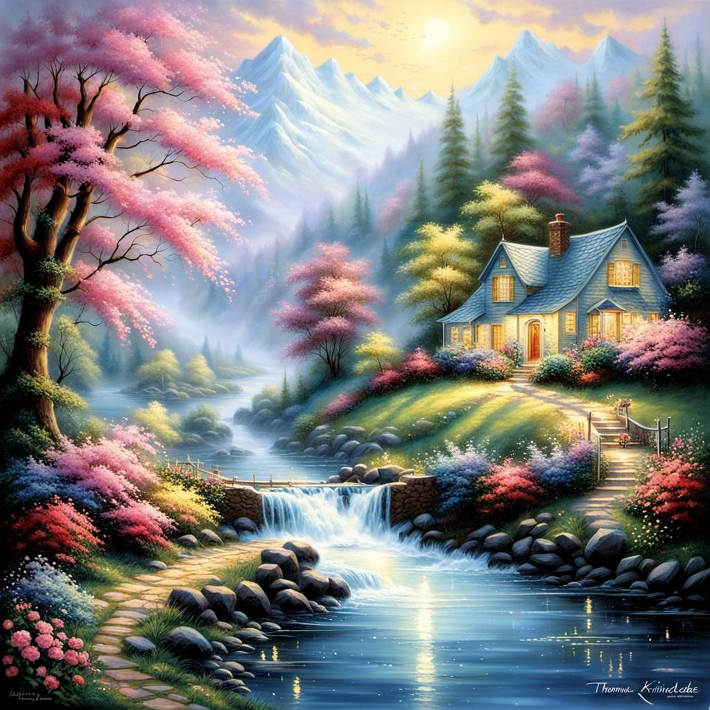 Ethereal River Landscape in Fantasy Style