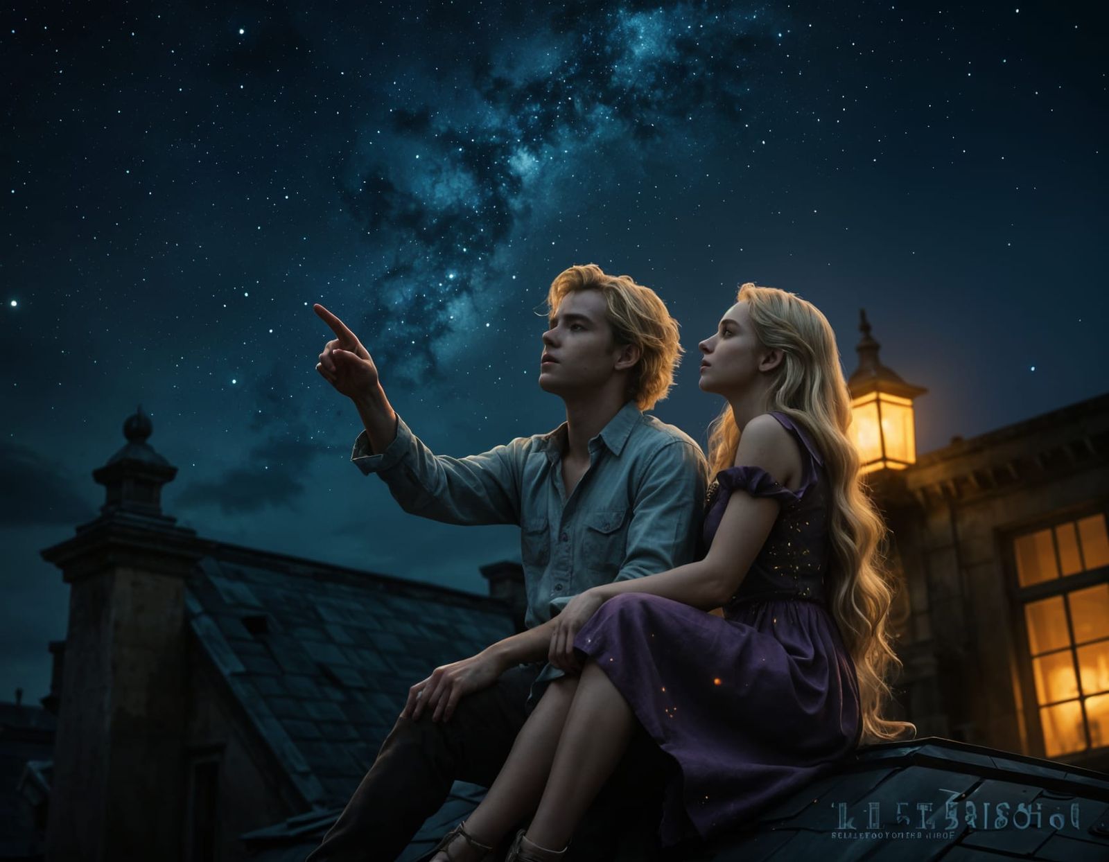 Rooftop Stargazing: Dark Fantasy Art in Unreal Engine