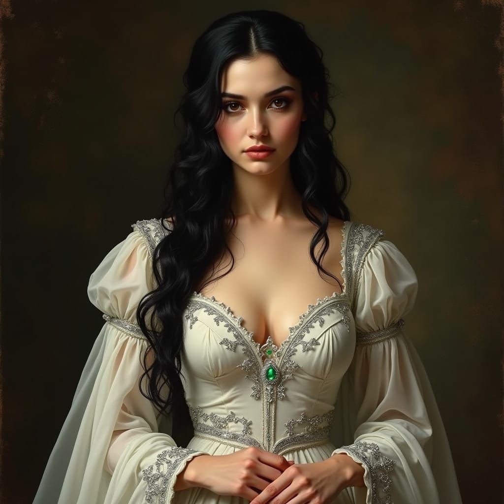 Yennefer Masterwork Painting in Elegant Renaissance Style