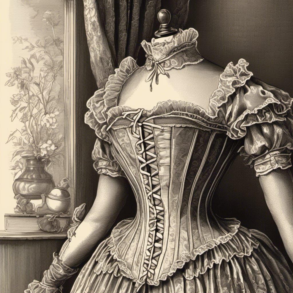 Victorian Corset: Hyper-Realistic 1800s Apparel Design