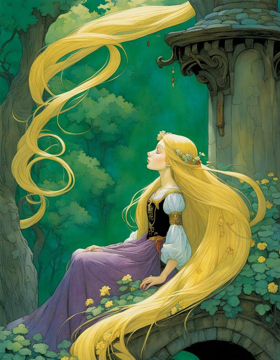 Rapunzel in Art Nouveau Style