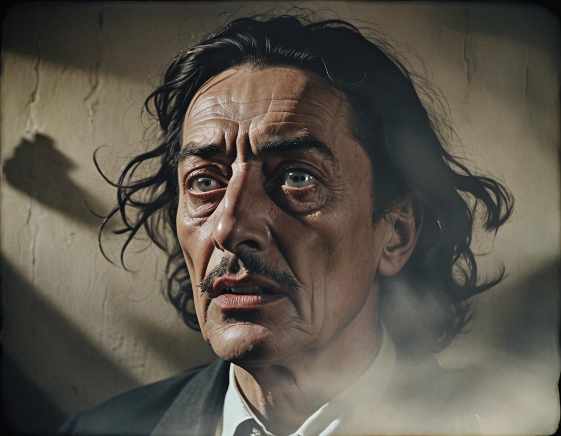 Anguished Portrait in Surrealist Style
