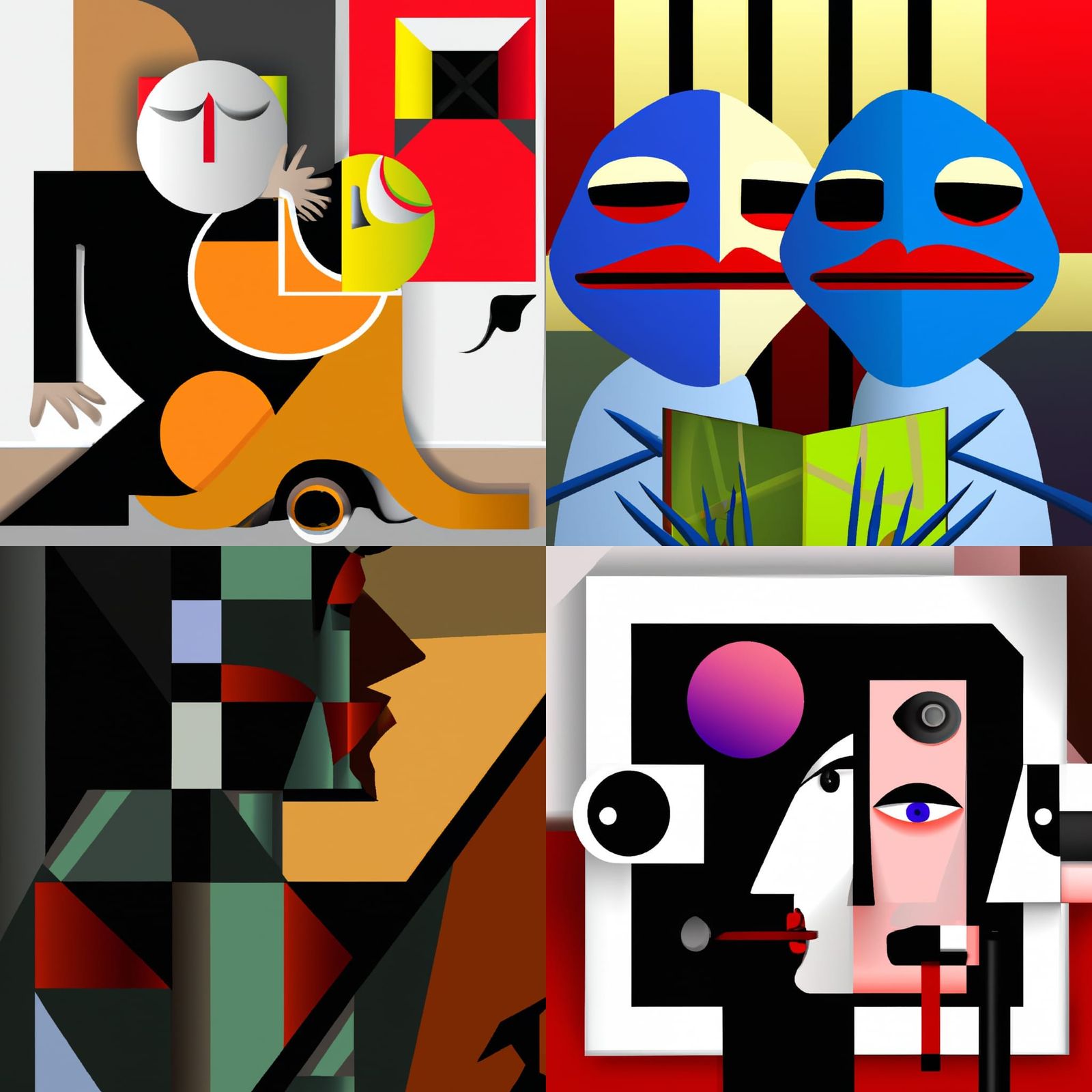 Cubist Home Friend in Geometric Fauvism Style