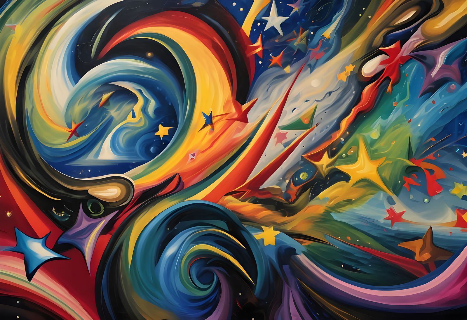 Vast 3D Vortex Maelstroms of Paint and Stars