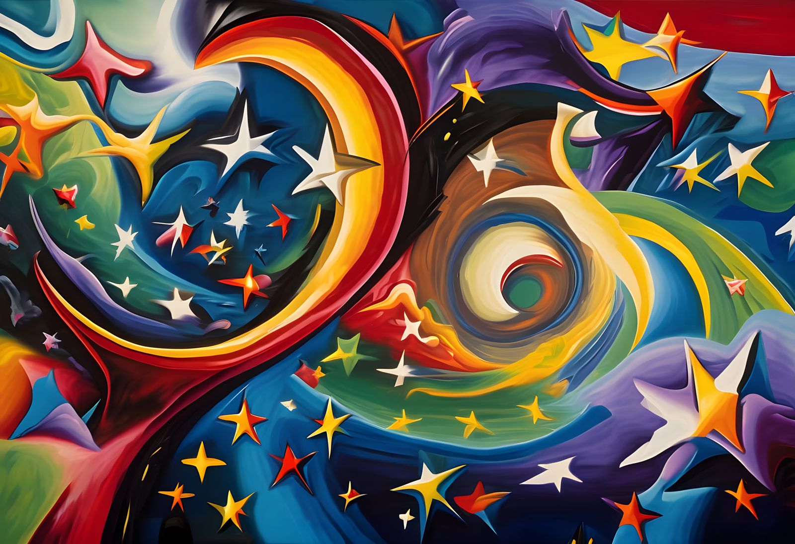 Vast 3D Vortex Maelstroms of Paint and Plasma