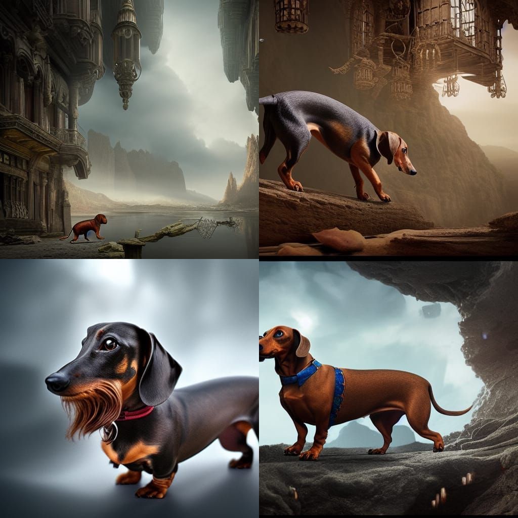 Dramatic Digital Painting of a Dachshund