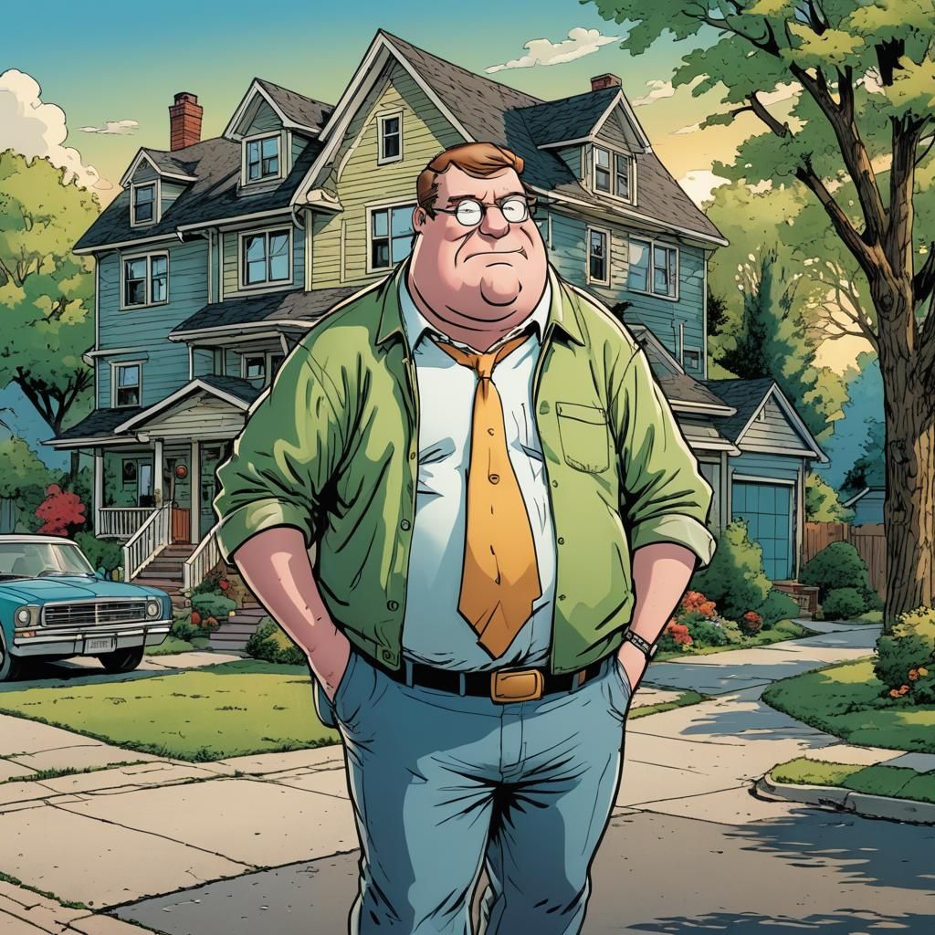 Peter Griffin Comic Book Art, Medium Shot